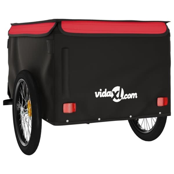 vidaXL Sykkelvogn svart og rød 45 kg jern