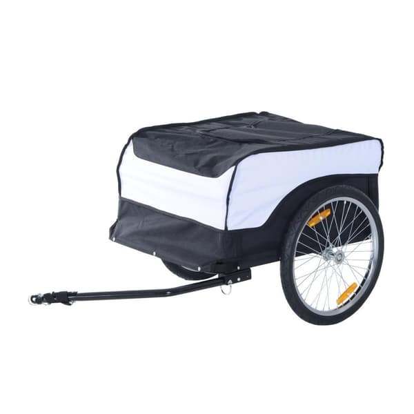 Rootz Cykeltrailer - Hvid, Sort - Stål, - 51,18 cm x 30,32 cm x 25,59 cm