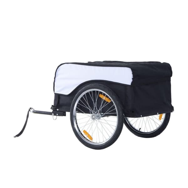 Rootz Cykeltrailer - Hvid, Sort - Stål, - 51,18 cm x 30,32 cm x 25,59 cm