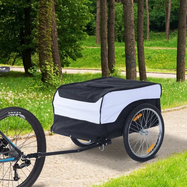 Rootz Cykeltrailer - Hvid, Sort - Stål, - 51,18 cm x 30,32 cm x 25,59 cm