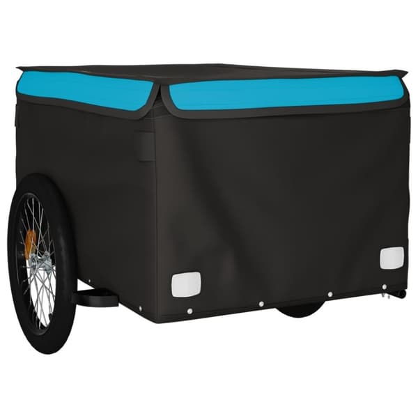 vidaXL Cykelvagn svart och blå 45 kg järn