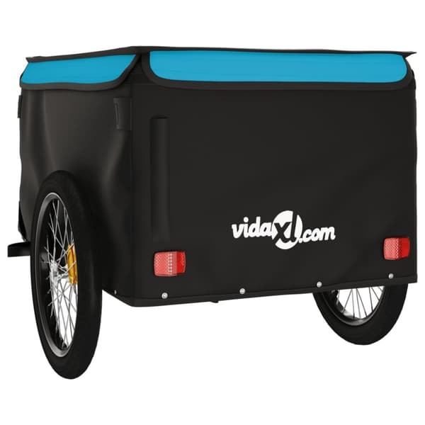 vidaXL Cykelvagn svart och blå 45 kg järn