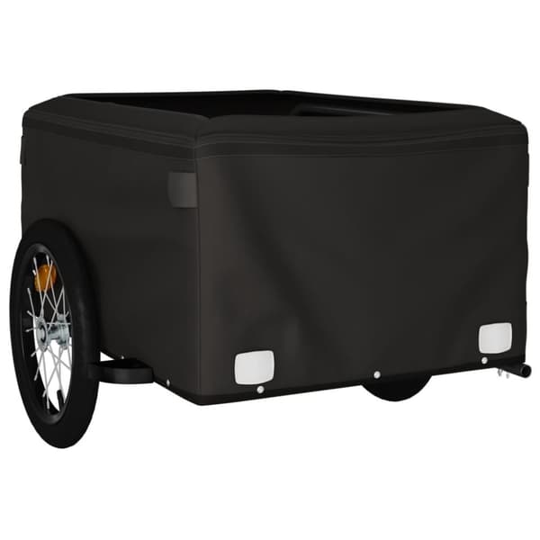 vidaXL cykelanhænger 45 kg jern sort og gul