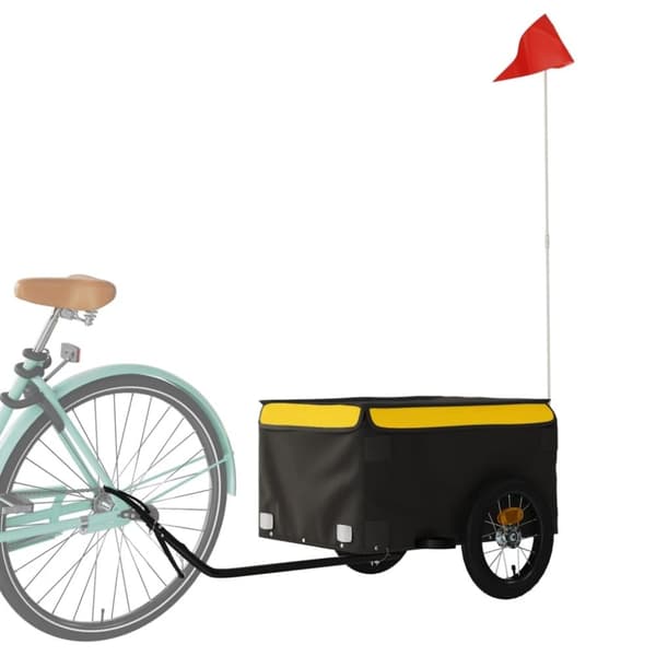 vidaXL cykelanhænger 30 kg jern sort og gul