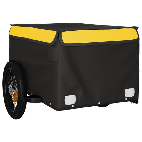 vidaXL cykelanhænger 30 kg jern sort og gul