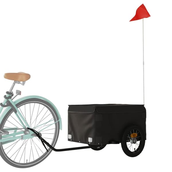 vidaXL Sykkelvogn svart 30 kg jern