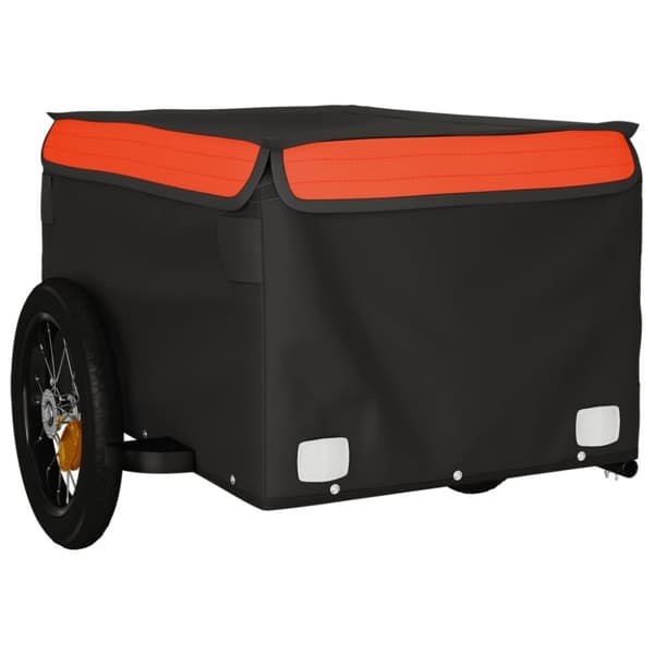 vidaXL Cykelvagn svart och orange 30 kg järn