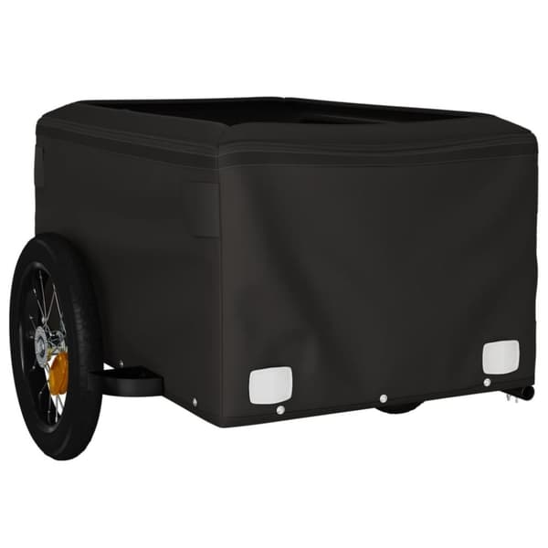 vidaXL Cykelvagn svart och orange 30 kg järn