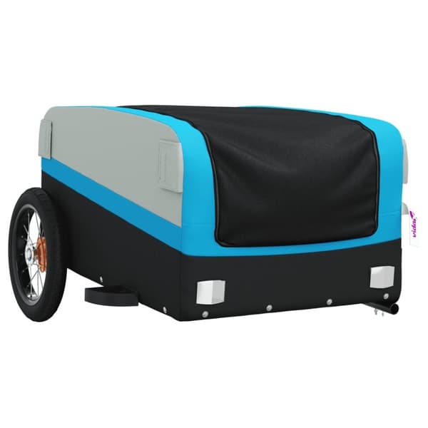 vidaXL Sykkelvogn svart og blå 30 kg jern