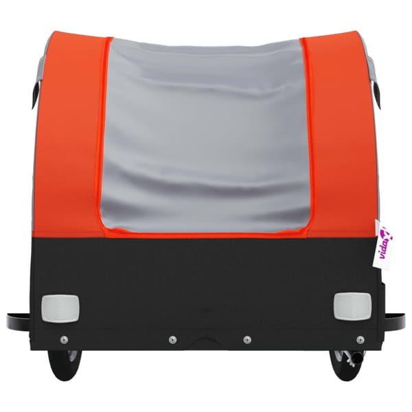 vidaXL Sykkelvogn svart og oransje 45 kg jern