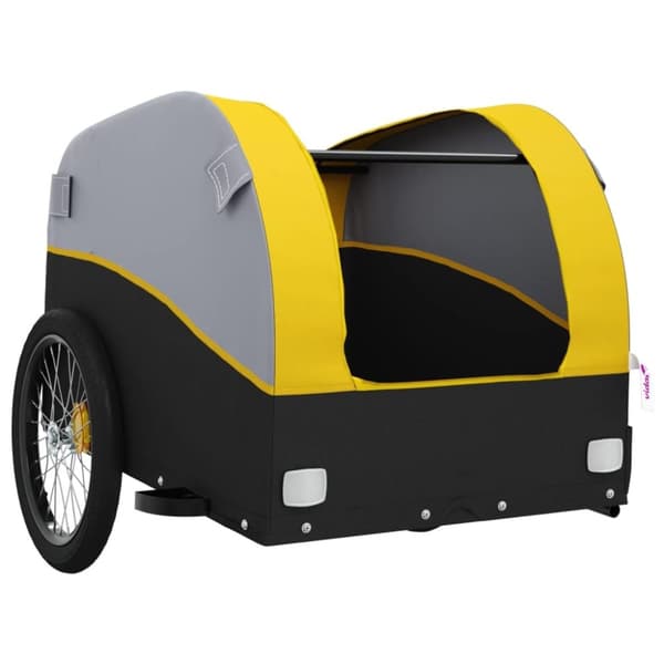 vidaXL Cykelvagn svart och gul 45 kg järn