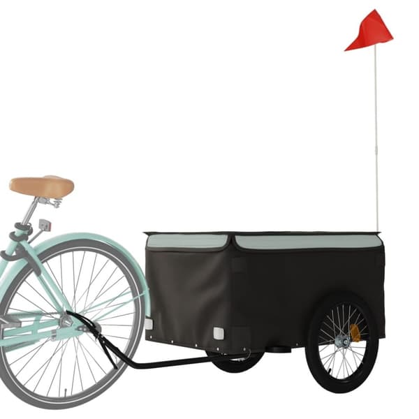vidaXL cykelanhænger 45 kg jern sort og grå