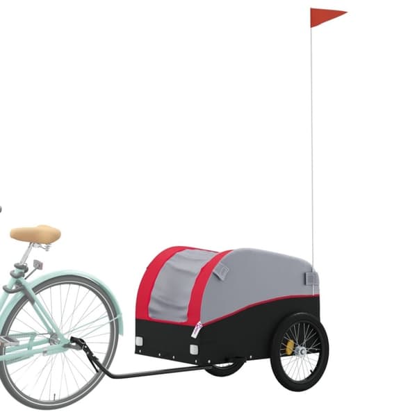 vidaXL cykelanhænger 45 kg jern sort og rød