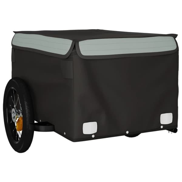 vidaXL Cykelvagn svart och grå 30 kg järn