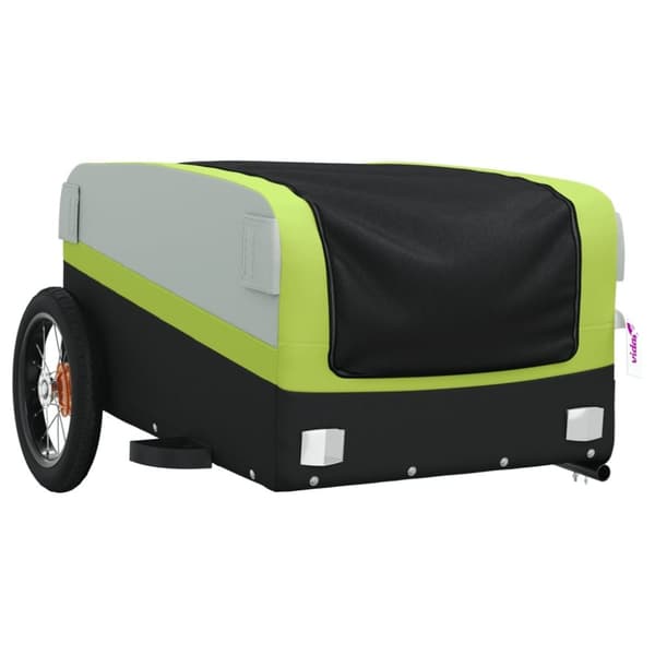 vidaXL Sykkelvogn svart og grønn 30 kg jern