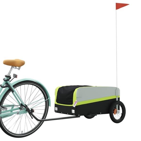vidaXL cykelanhænger 30 kg jern sort og grøn