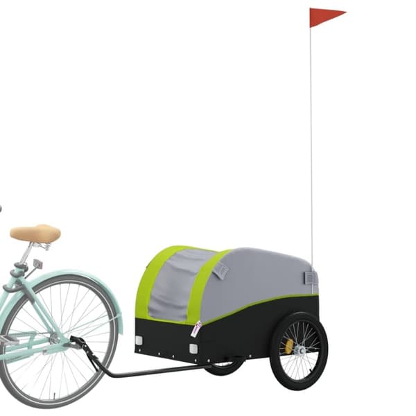 vidaXL cykelanhænger 45 kg jern sort og grøn