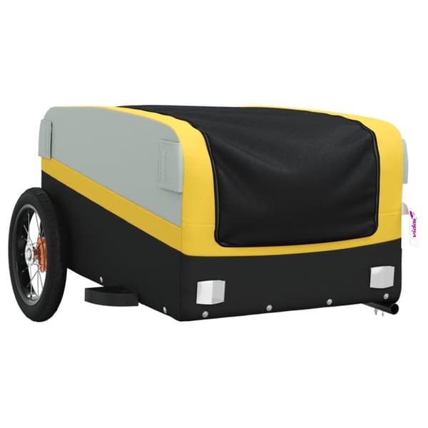 vidaXL Cykelvagn svart och gul 30 kg järn