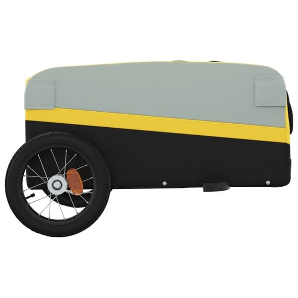 vidaXL Cykelvagn svart och gul 30 kg järn