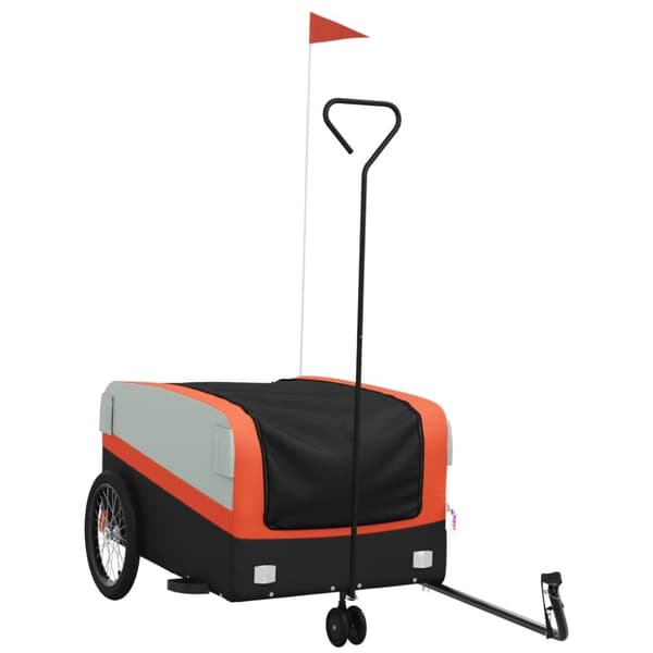 vidaXL Cykelvagn svart och orange 45 kg järn