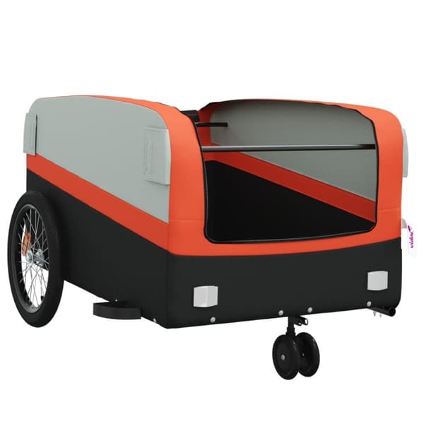 vidaXL Cykelvagn svart och orange 45 kg järn