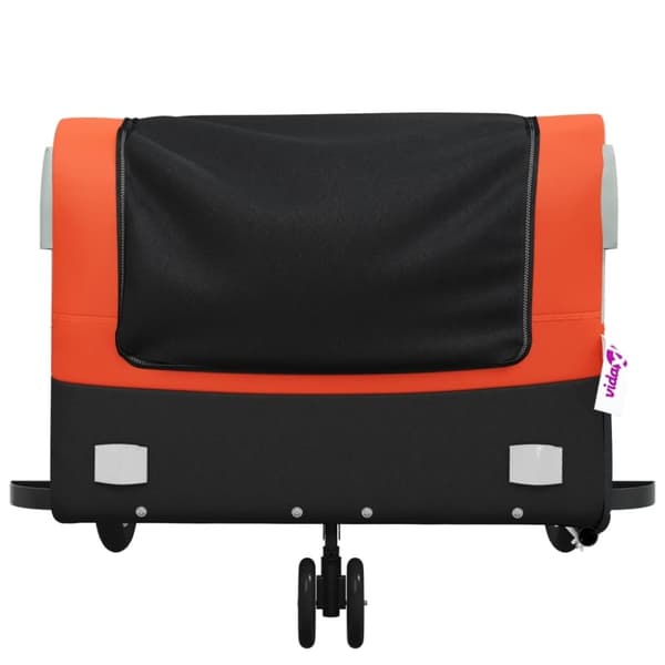 vidaXL Cykelvagn svart och orange 45 kg järn