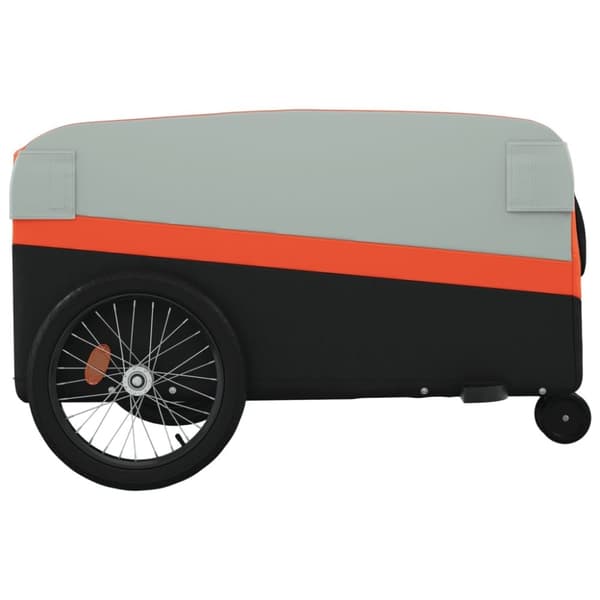 vidaXL Cykelvagn svart och orange 45 kg järn