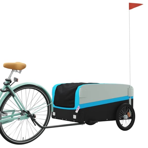 vidaXL cykelanhænger 45 kg jern sort og blå