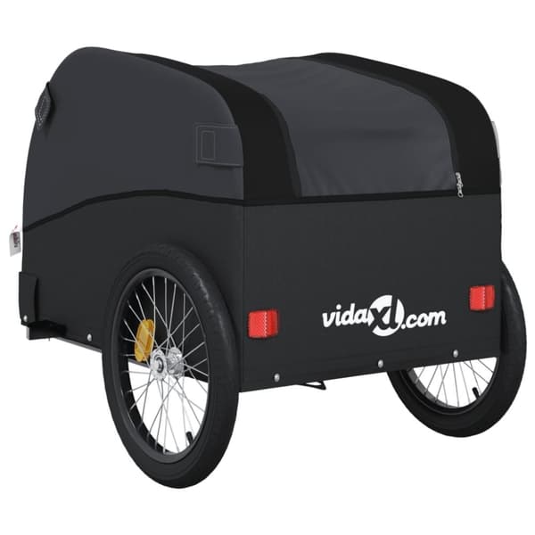vidaXL Cykelvagn svart 30 kg järn