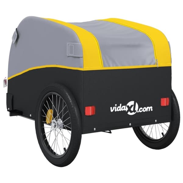 vidaXL Sykkelvogn svart og gul 30 kg jern