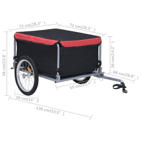 cykelvogn 65 kg sort og rød