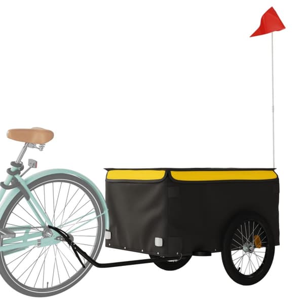 cykelanhænger 45 kg jern sort og gul