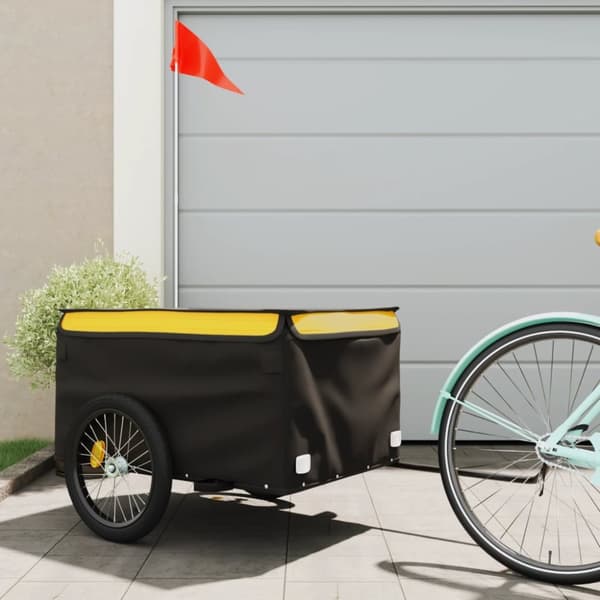cykelanhænger 45 kg jern sort og gul