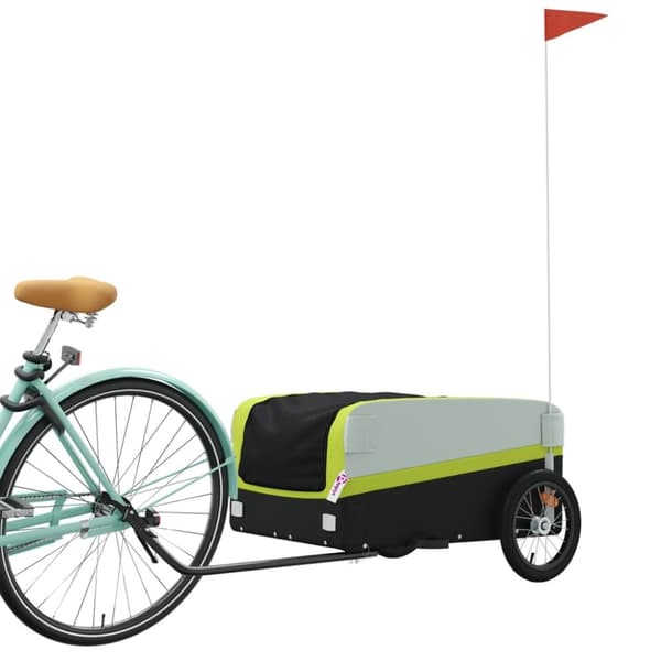 cykelanhænger 45 kg jern sort og grøn