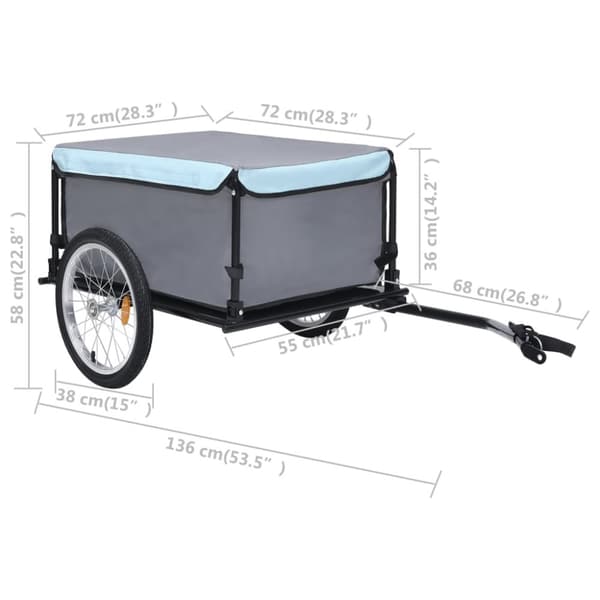 cykelvogn 65 kg sort og blå
