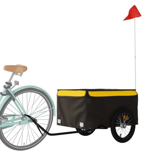 Cykelvagn svart och gul 45 kg järn