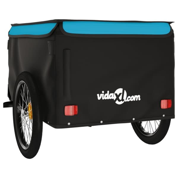 cykelanhænger 45 kg jern sort og blå