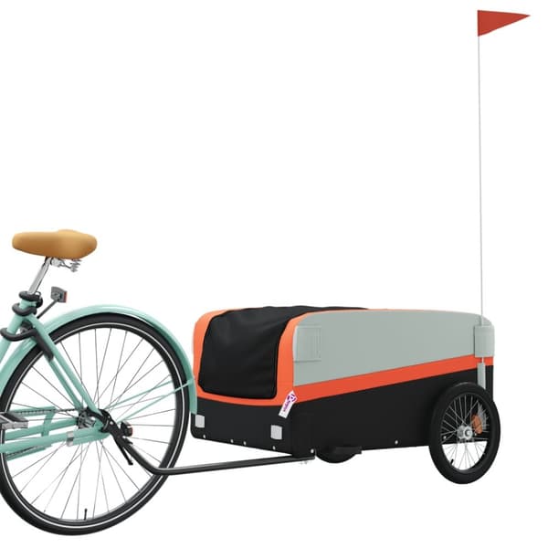 cykelanhænger 45 kg jern sort og orange