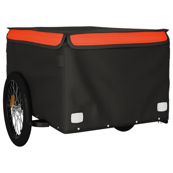 cykelanhænger 45 kg jern sort og orange