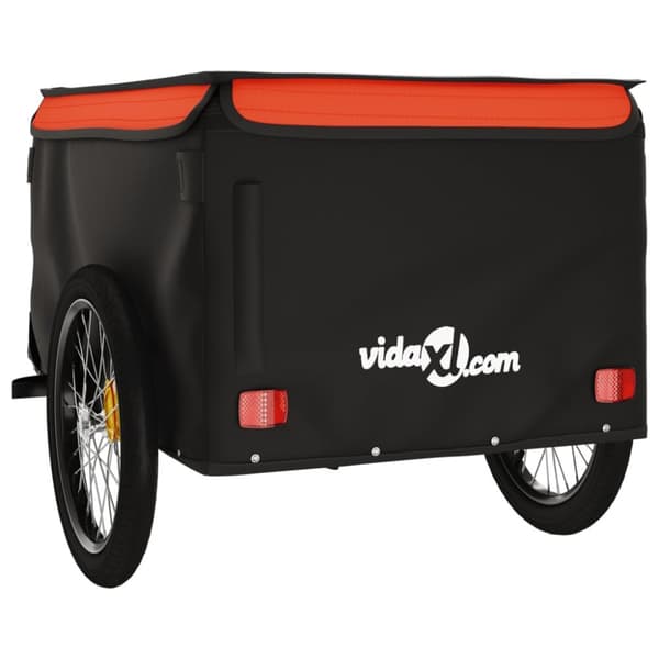 cykelanhænger 45 kg jern sort og orange
