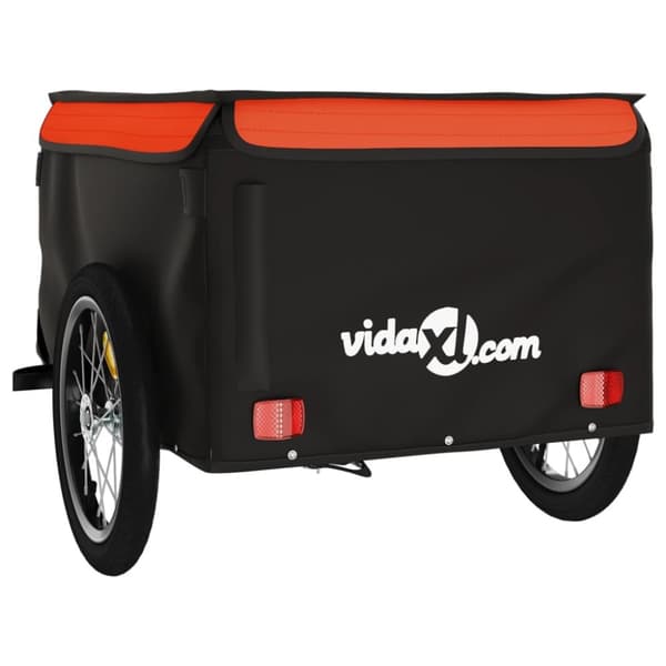 cykelanhænger 45 kg jern sort og orange