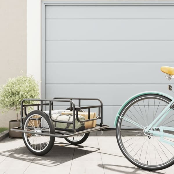 cykelanhænger 130x73x48,5 cm stål sort