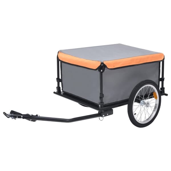 cykelanhænger 65 kg grå og orange