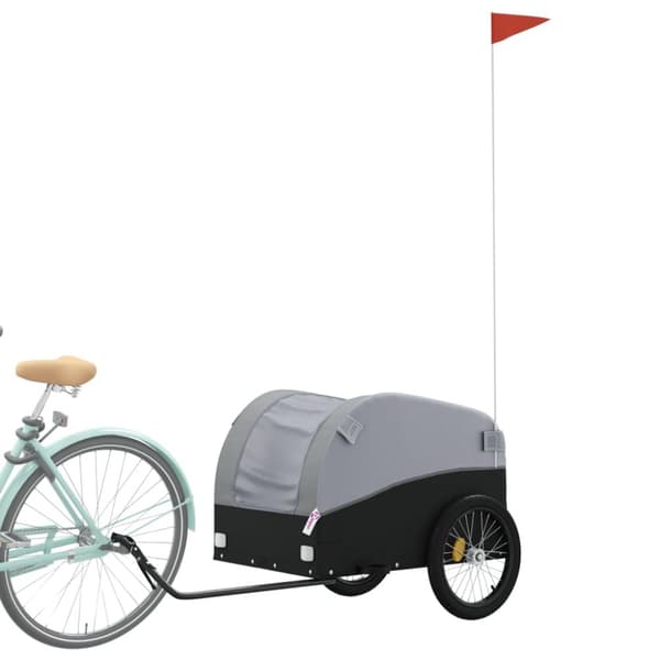 cykelanhænger 45 kg jern sort og grå