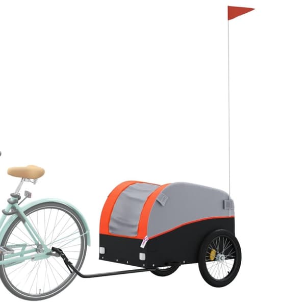cykelanhænger 45 kg jern sort og orange