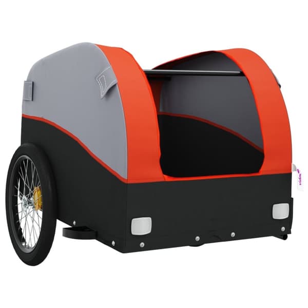 cykelanhænger 45 kg jern sort og orange