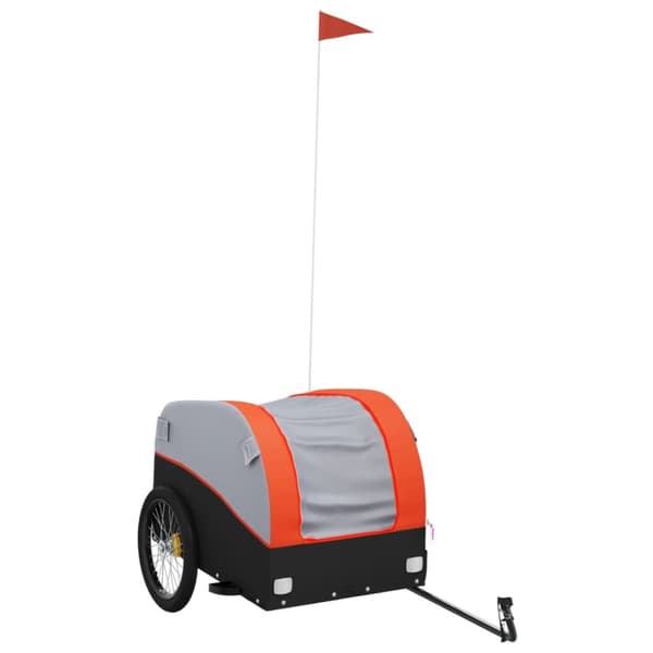 cykelanhænger 45 kg jern sort og orange