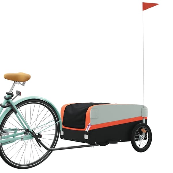 cykelanhænger 45 kg jern sort og orange