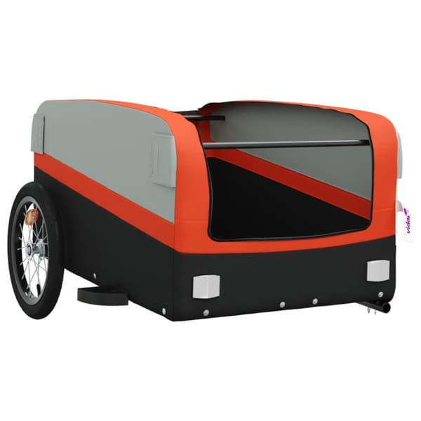 cykelanhænger 45 kg jern sort og orange