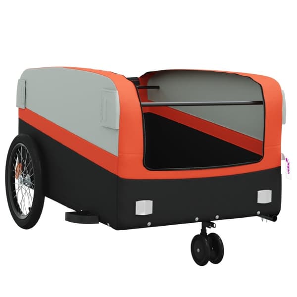 cykelanhænger 45 kg jern sort og orange